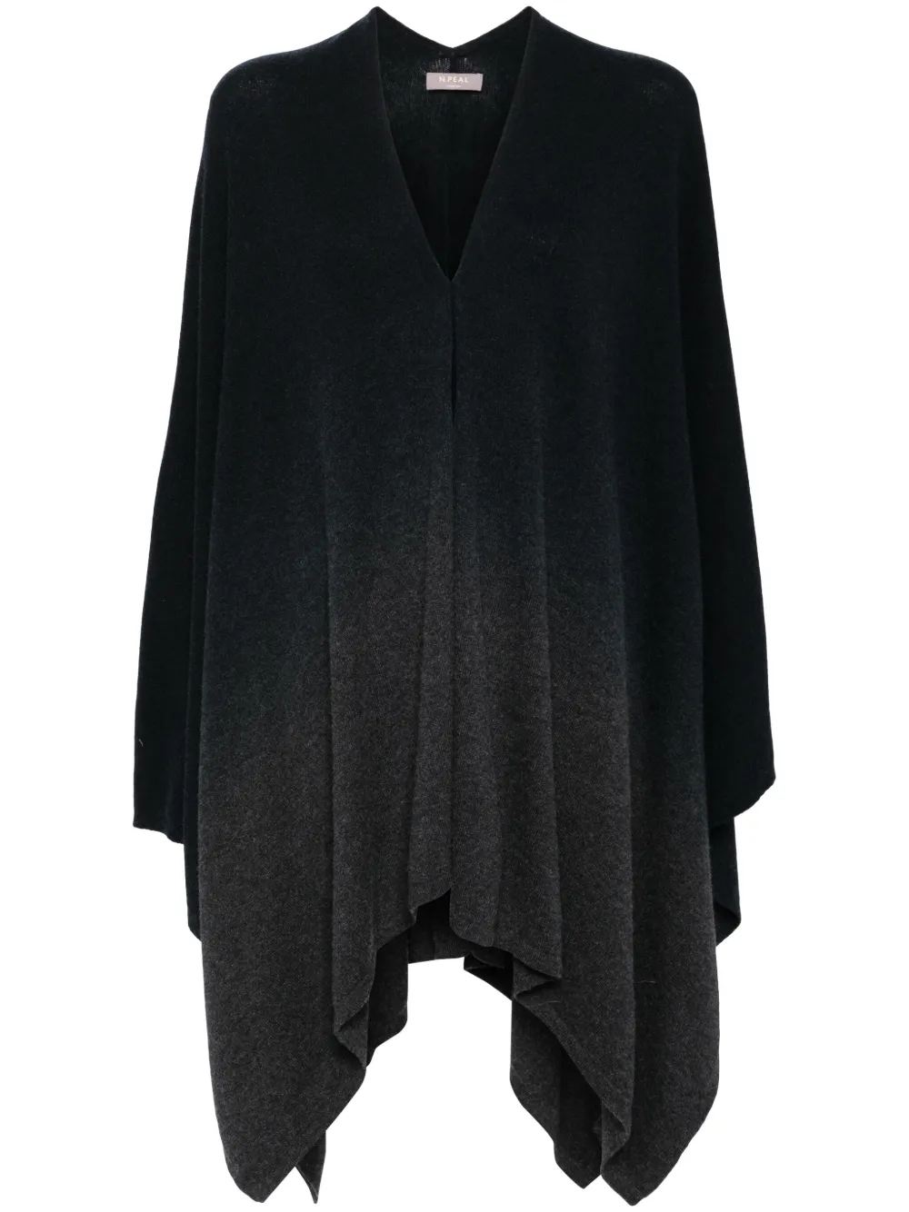 N.Peal gradient knitted cape - Blue