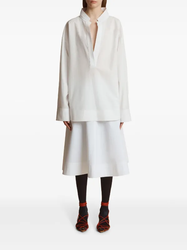 Tシャツ・カットソー KHAITE FW24 'Tito' blouse (2334148 907) KHAITE The Tito Top | White | FARFETCH