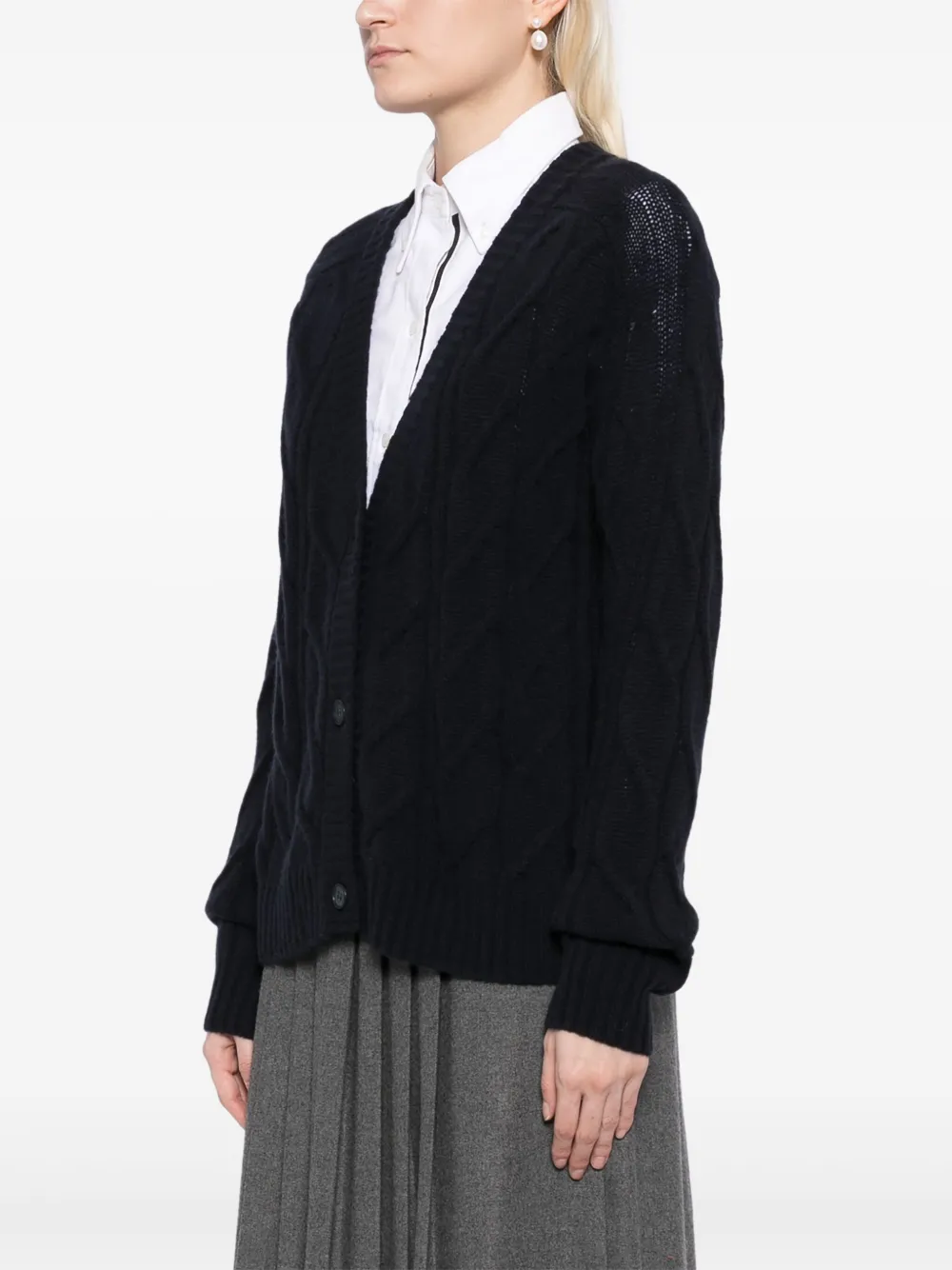 N.Peal Cable kasjmier vest Blauw