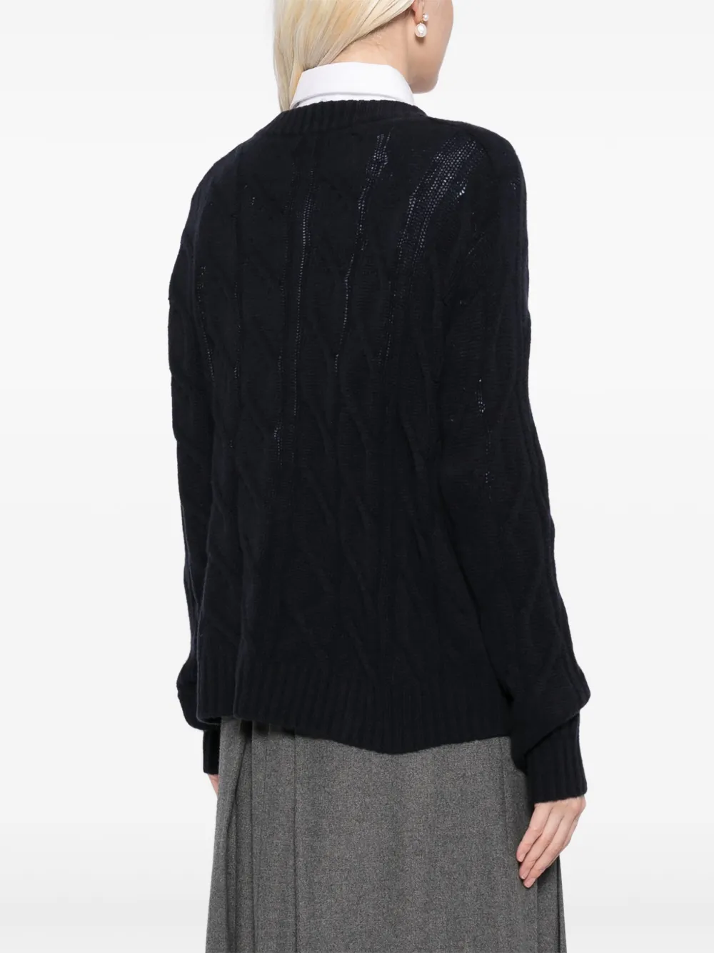 N.Peal Cable kasjmier vest Blauw