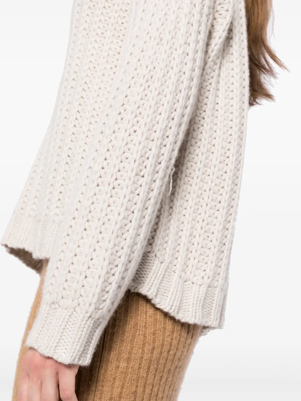 N.Peal Grofgebreide trui Beige