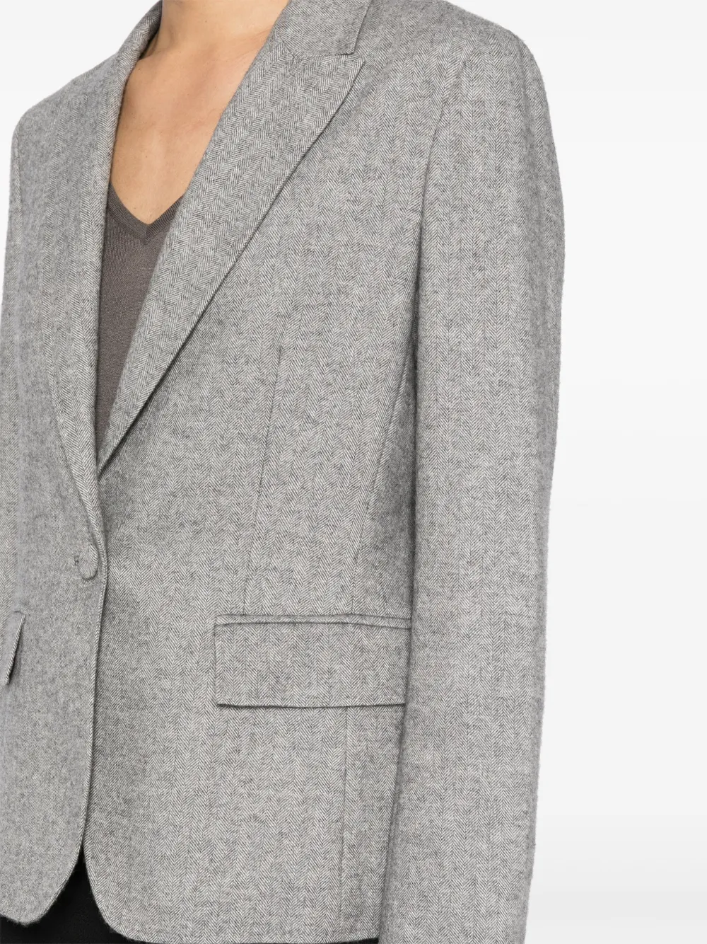 N.Peal Blazer van wolblend met enkele rij knopen Grijs