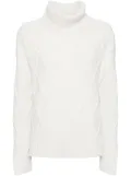 N.Peal diamond-pattern roll-neck jumper - White