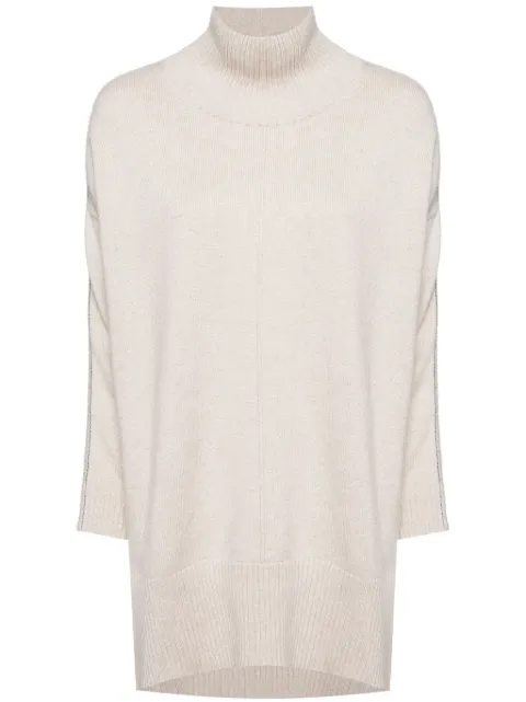 N.Peal metal mock neck jumper