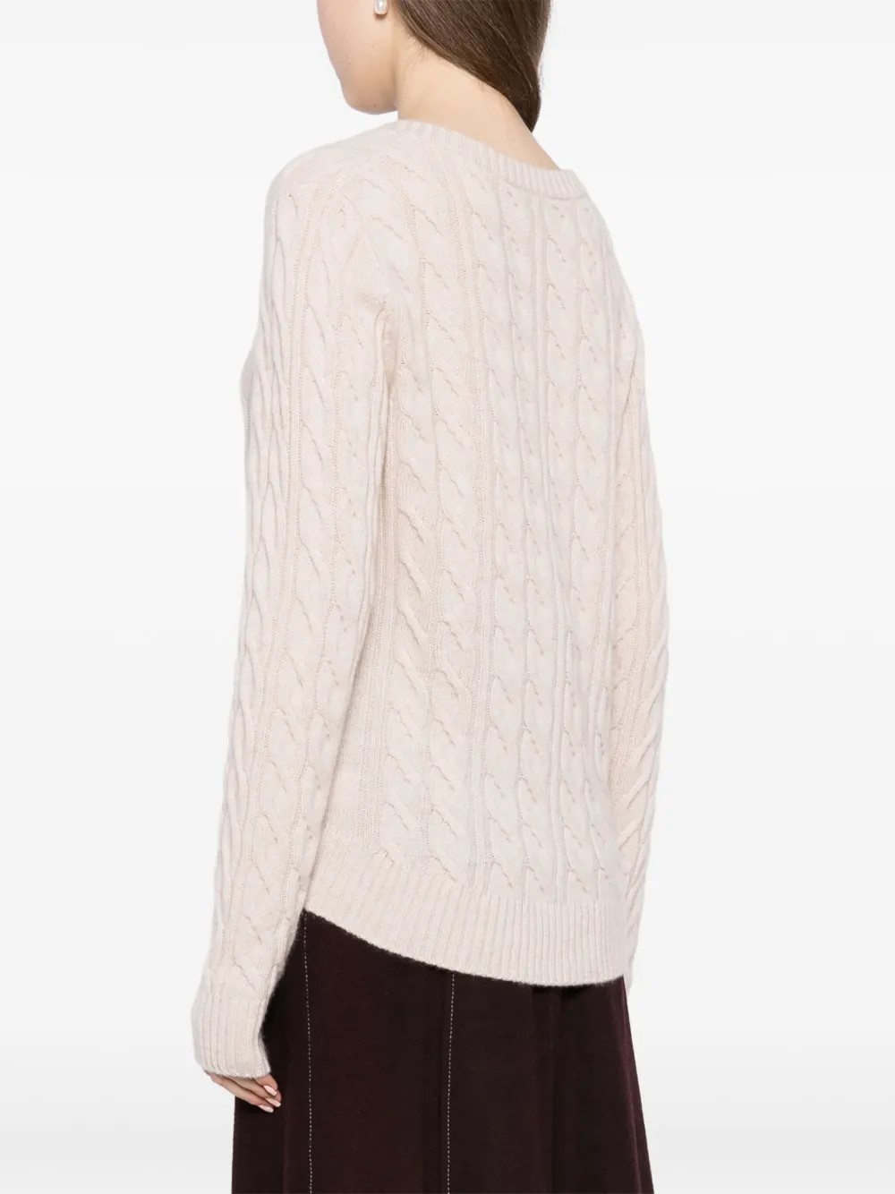 N.Peal Kabelgebreide trui Beige