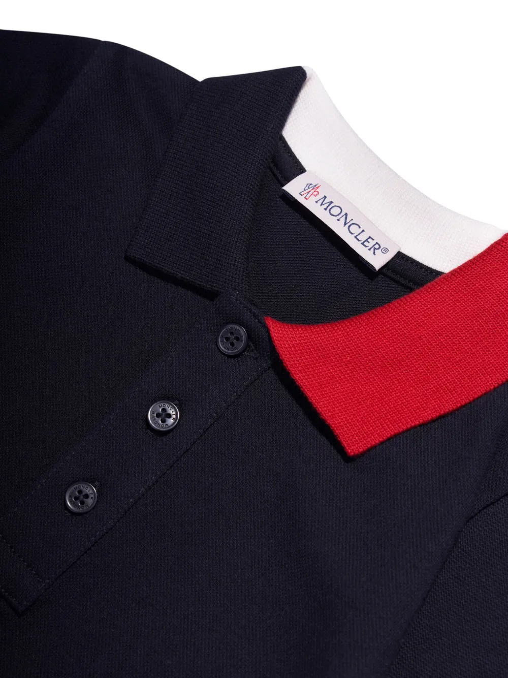 Moncler Enfant Poloshirt met logopatch Blauw