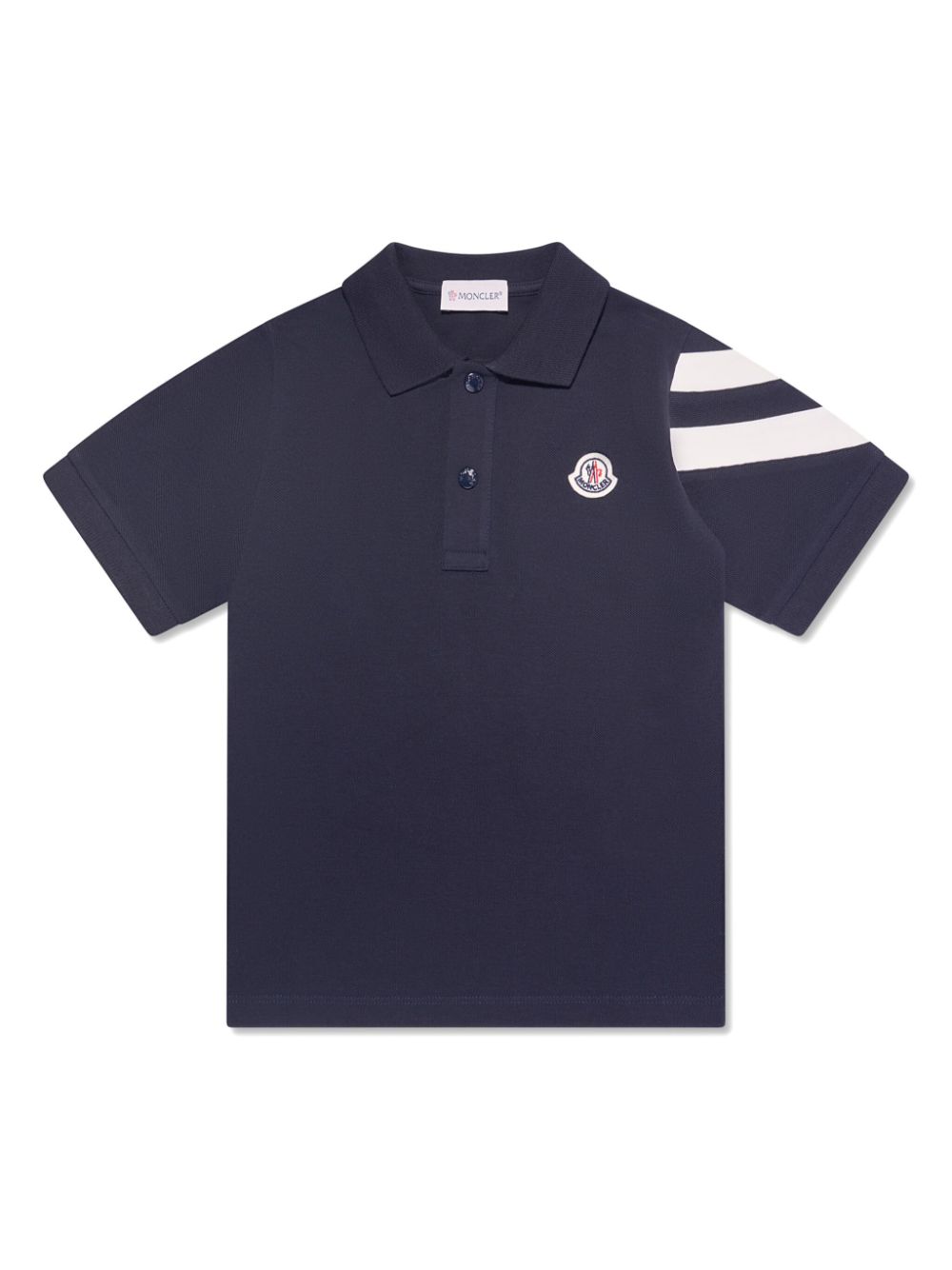 Moncler Enfant logo-patch polo shirt - Blue