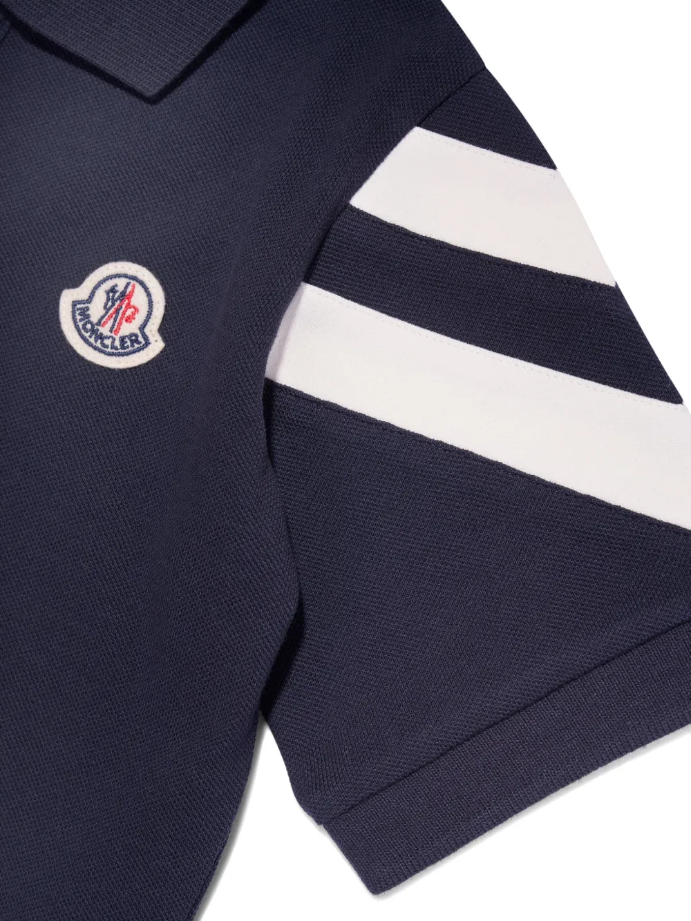 Moncler Enfant Poloshirt met logopatch Blauw
