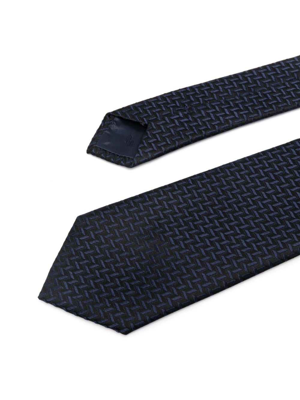 Emporio Armani geometric-print tie - Blauw