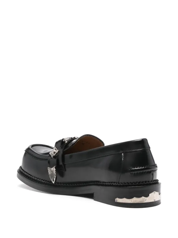 【美品】TOGA PULLA メタルバックル ローファー ヒール 黒 37 美品】TOGA PULLA メタルバックル ローファー ヒール 黒 37