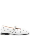 Toga Pulla stud-detailed ballerina flats - White