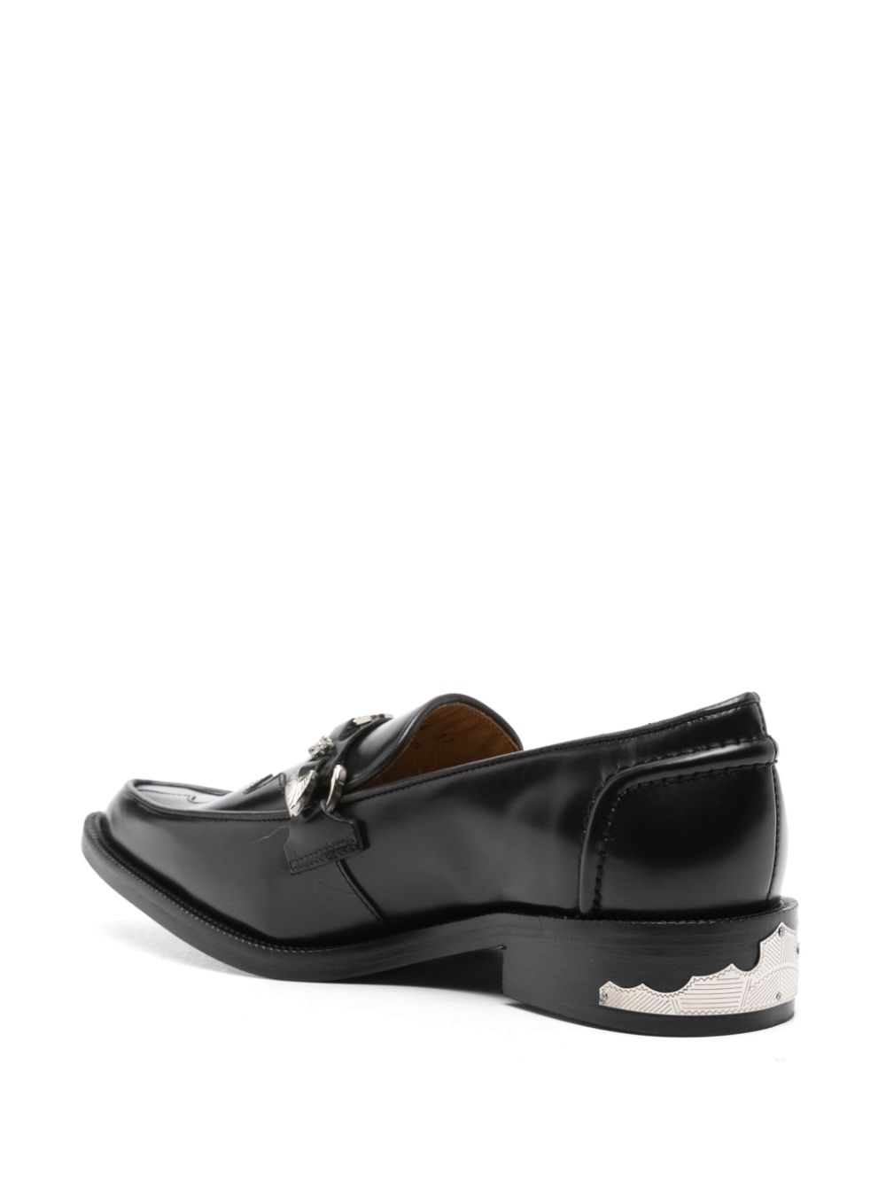 Shop Toga Stud-detailed Loafers In Black