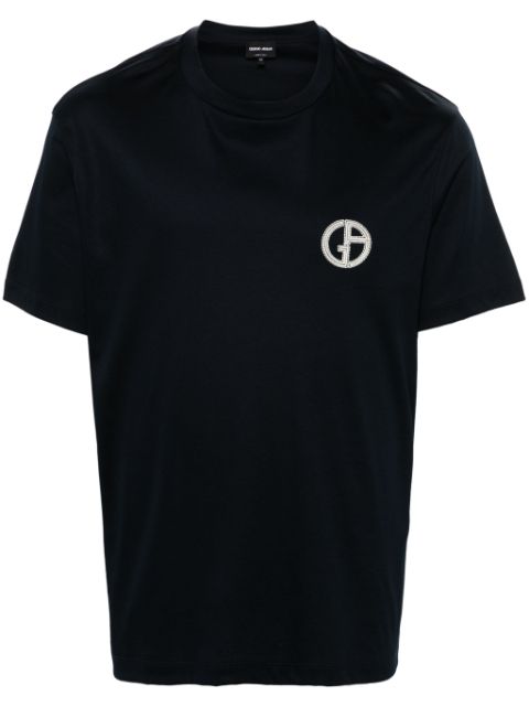 Giorgio Armani logo-embroidered T-shirt Men