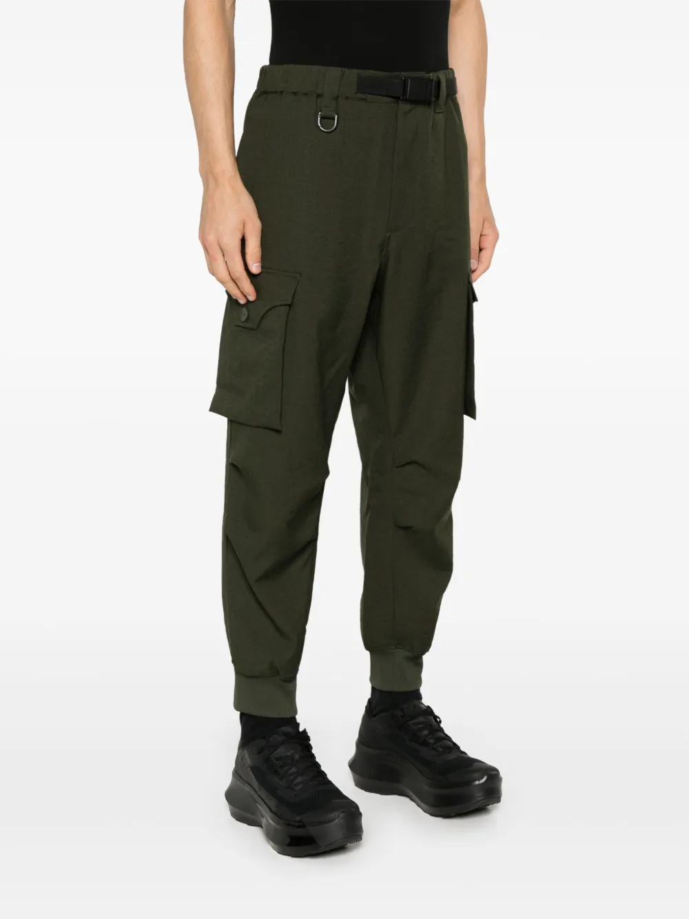 Y-3 Broek met logoprint Groen