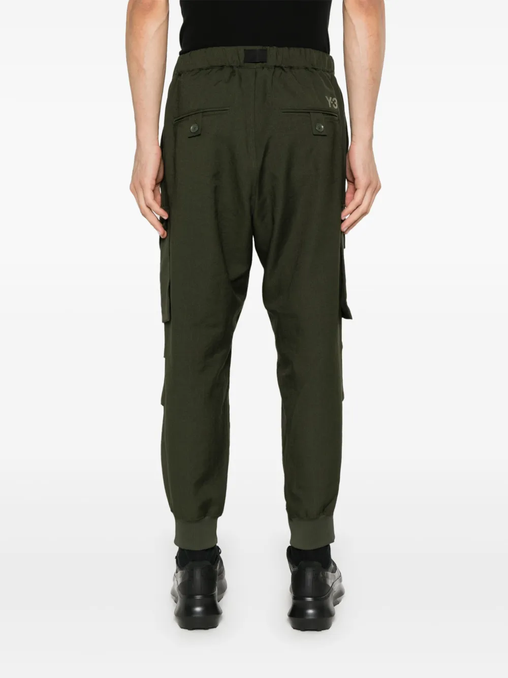 Y-3 Broek met logoprint Groen