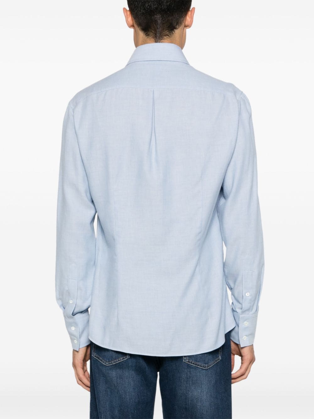 Shop Brunello Cucinelli Twill Shirt In Blue