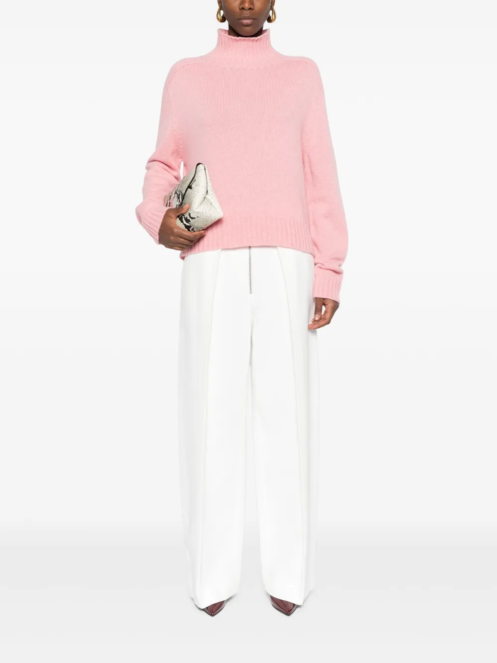 Eric Bompard Trui met hoge hals - Roze