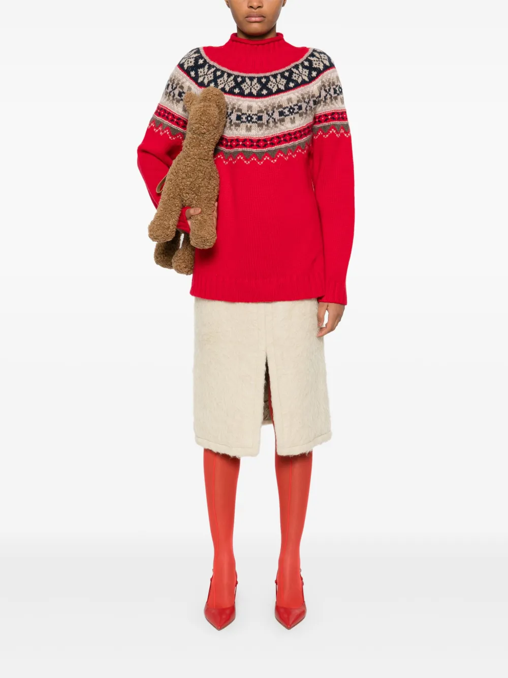 Eric Bompard Sweater met print - Rood