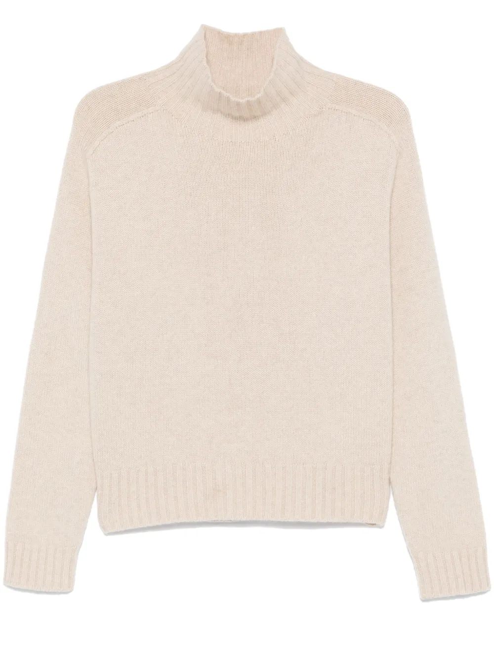 hammer-sleeve high-neck sweater