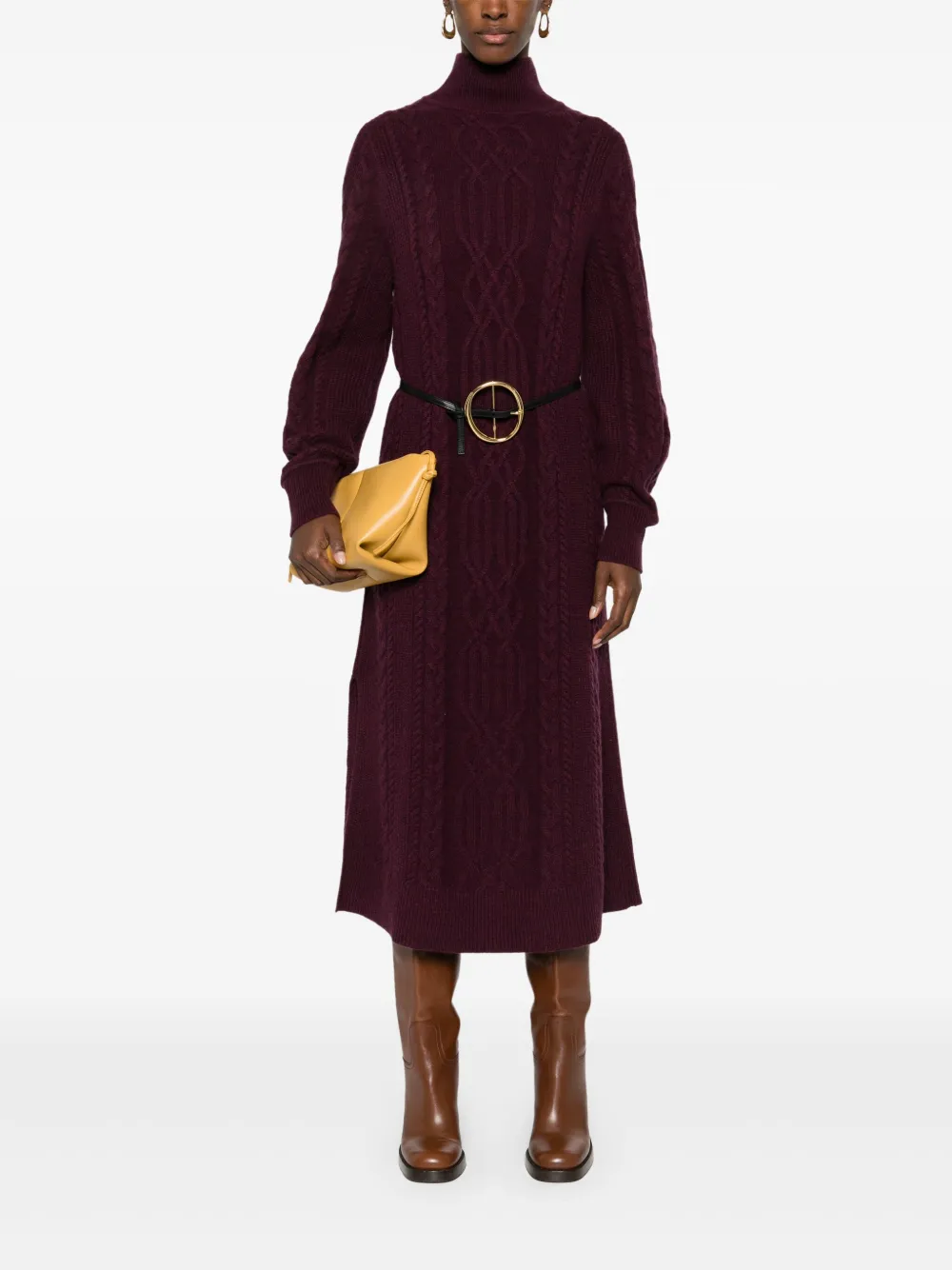 Eric Bompard Kabelgebreide maxi-jurk - Paars