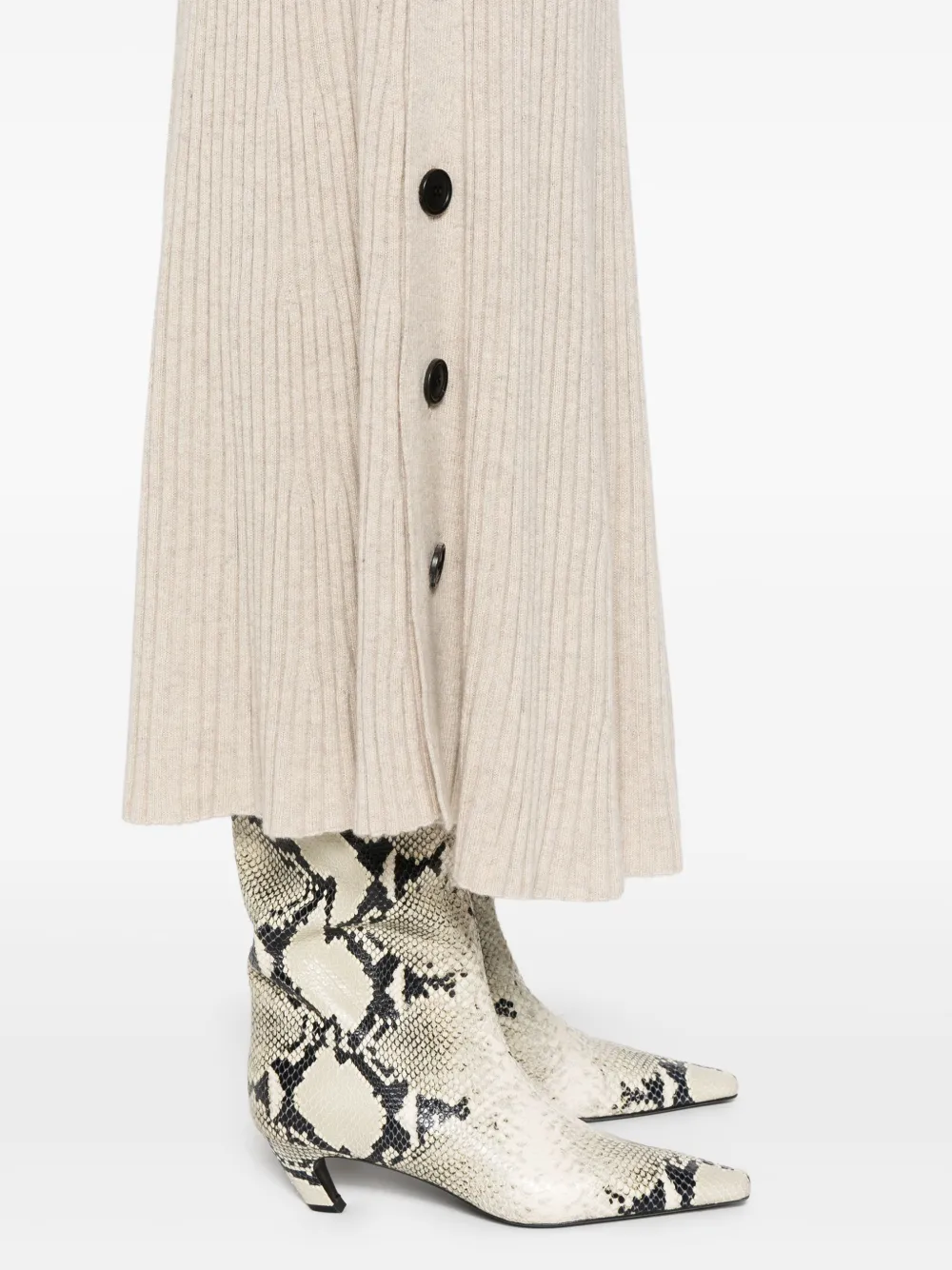 Eric Bompard Maxi-rok met knopen Beige