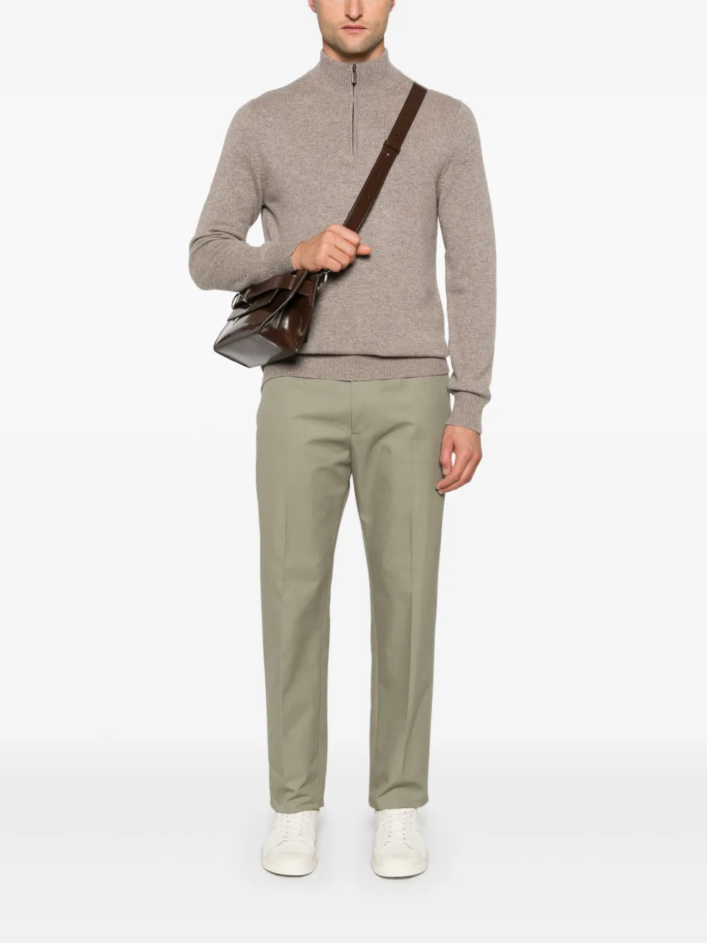 Eric Bompard Trui met rits - Bruin