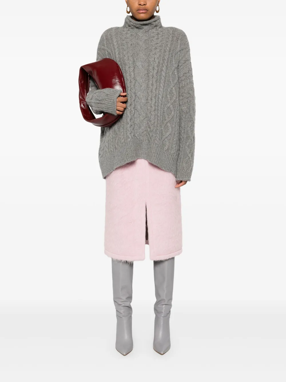 Eric Bompard cable-knit sweater - Grijs