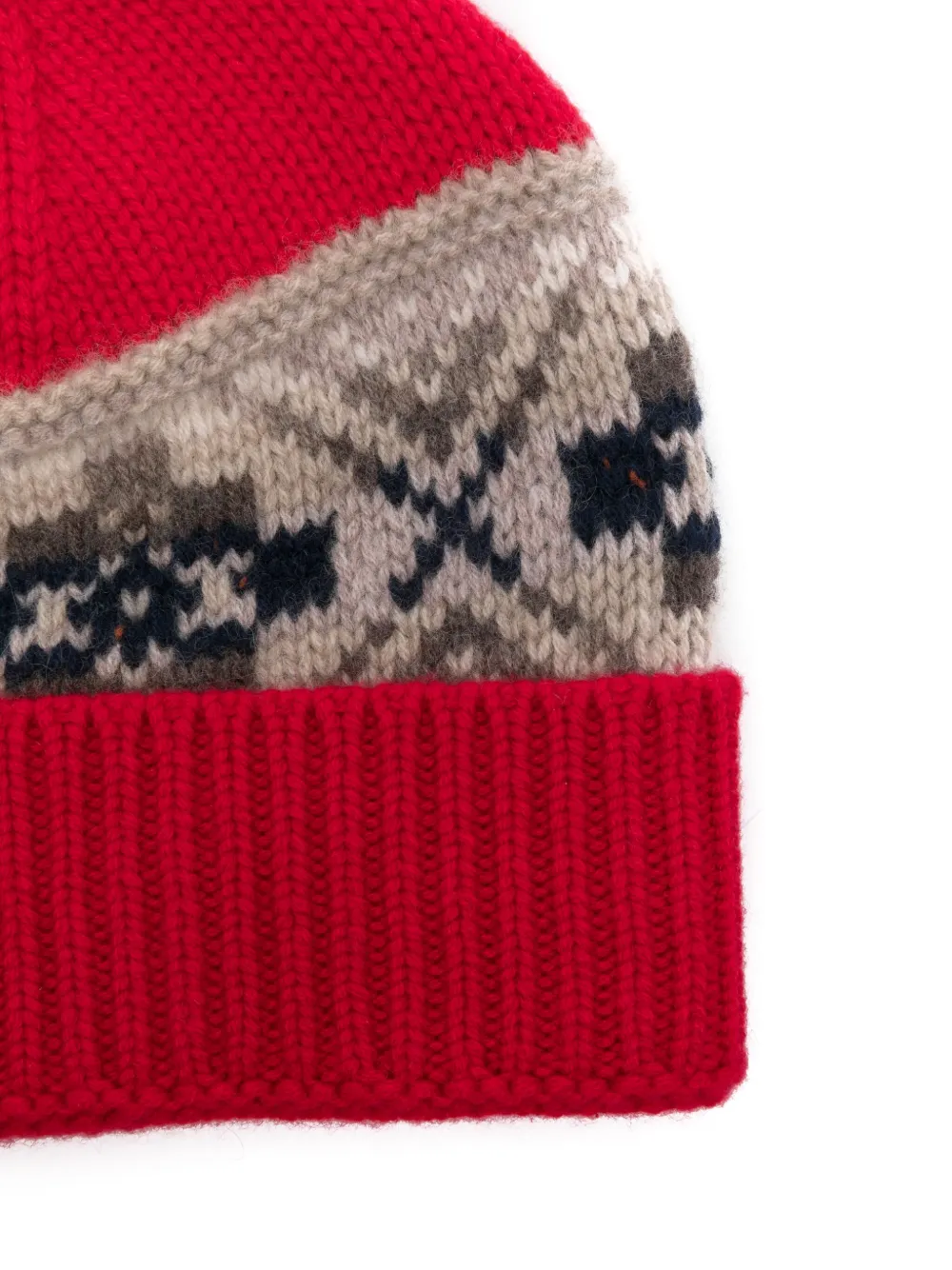 Eric Bompard Fair Isle muts - Rood