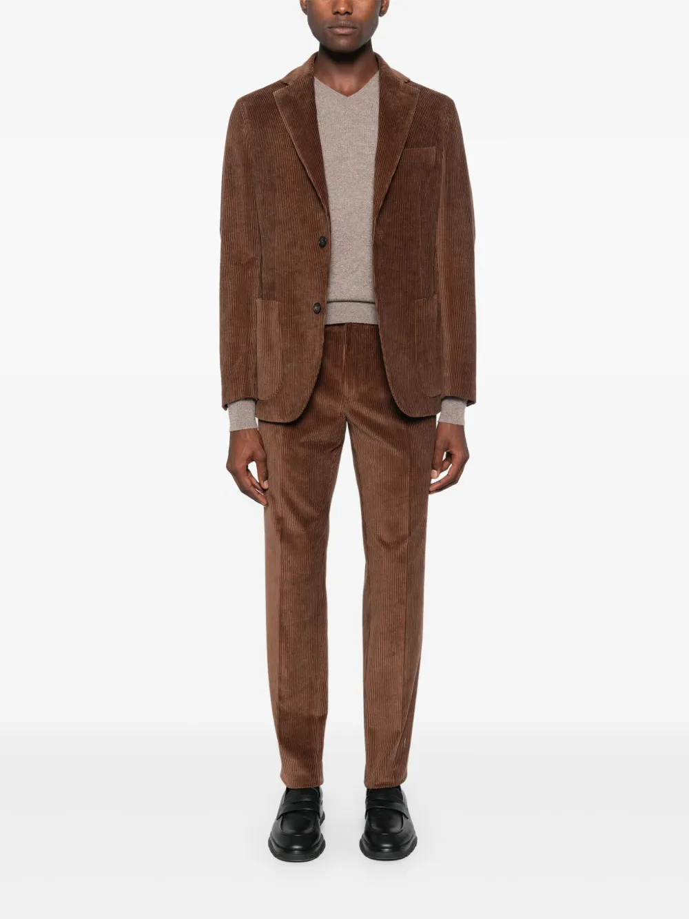 Eric Bompard Trui met V-hals - Bruin