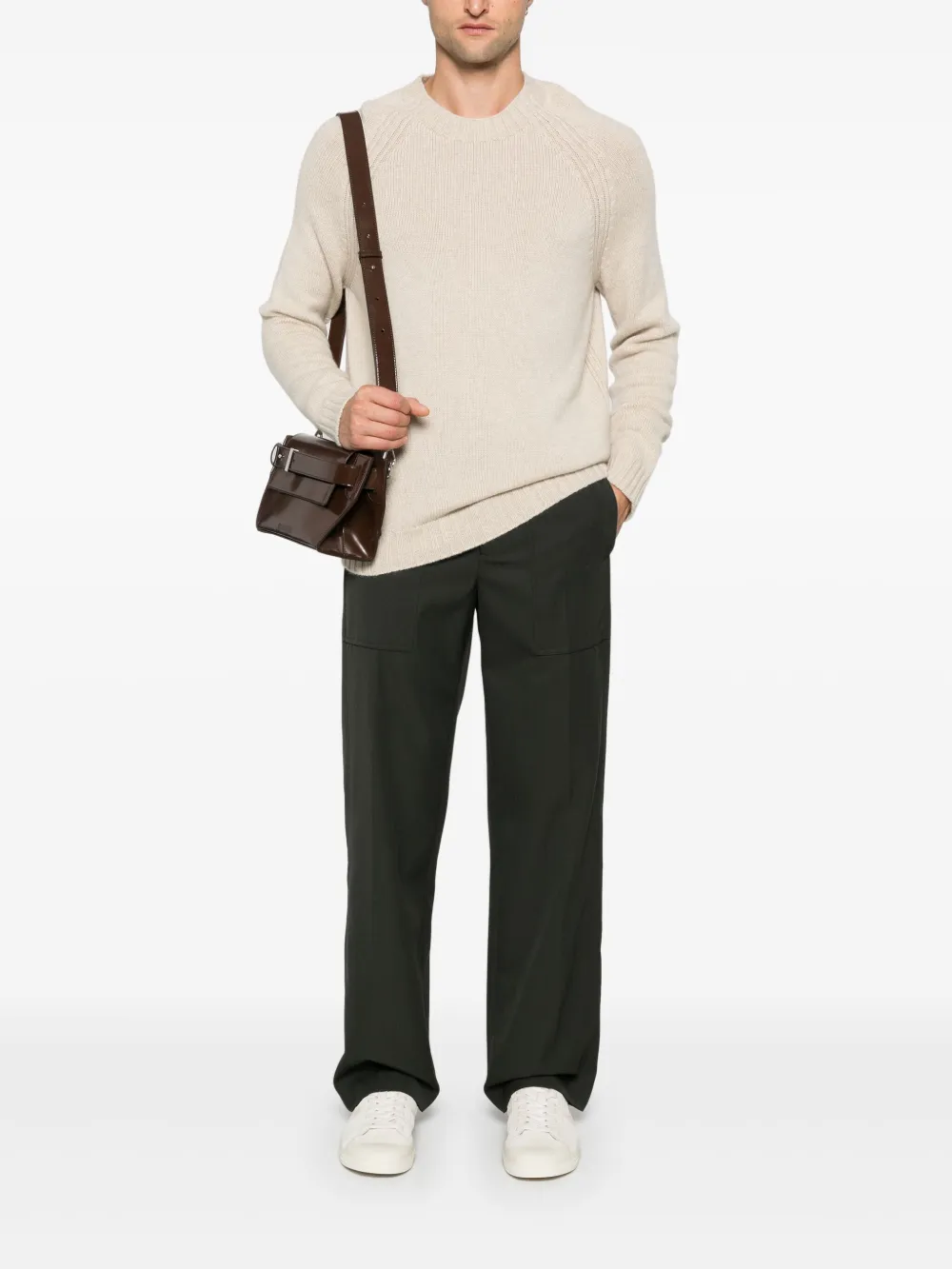 Eric Bompard Trui met raglan mouwen en ronde hals - Beige