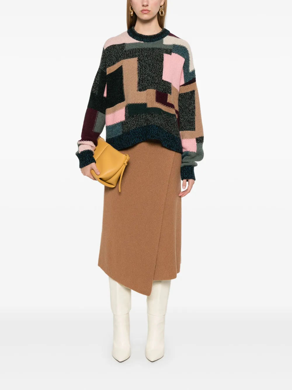 Eric Bompard patchwork sweater - Roze