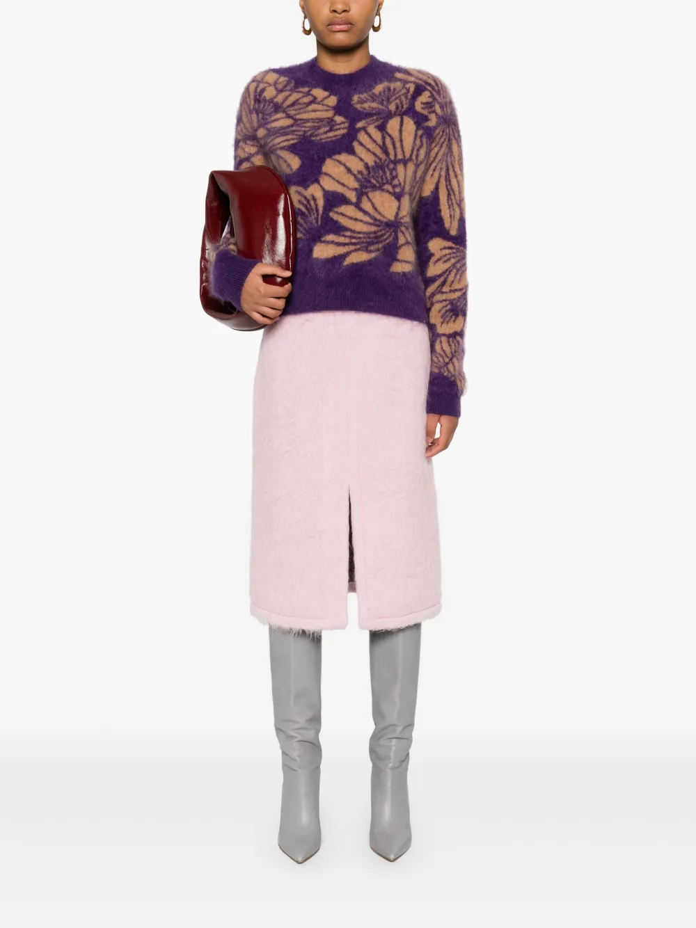 Eric Bompard floral-jacquard sweater - Paars