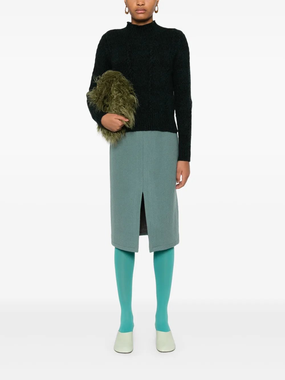 Eric Bompard cable-knit sweater - Groen