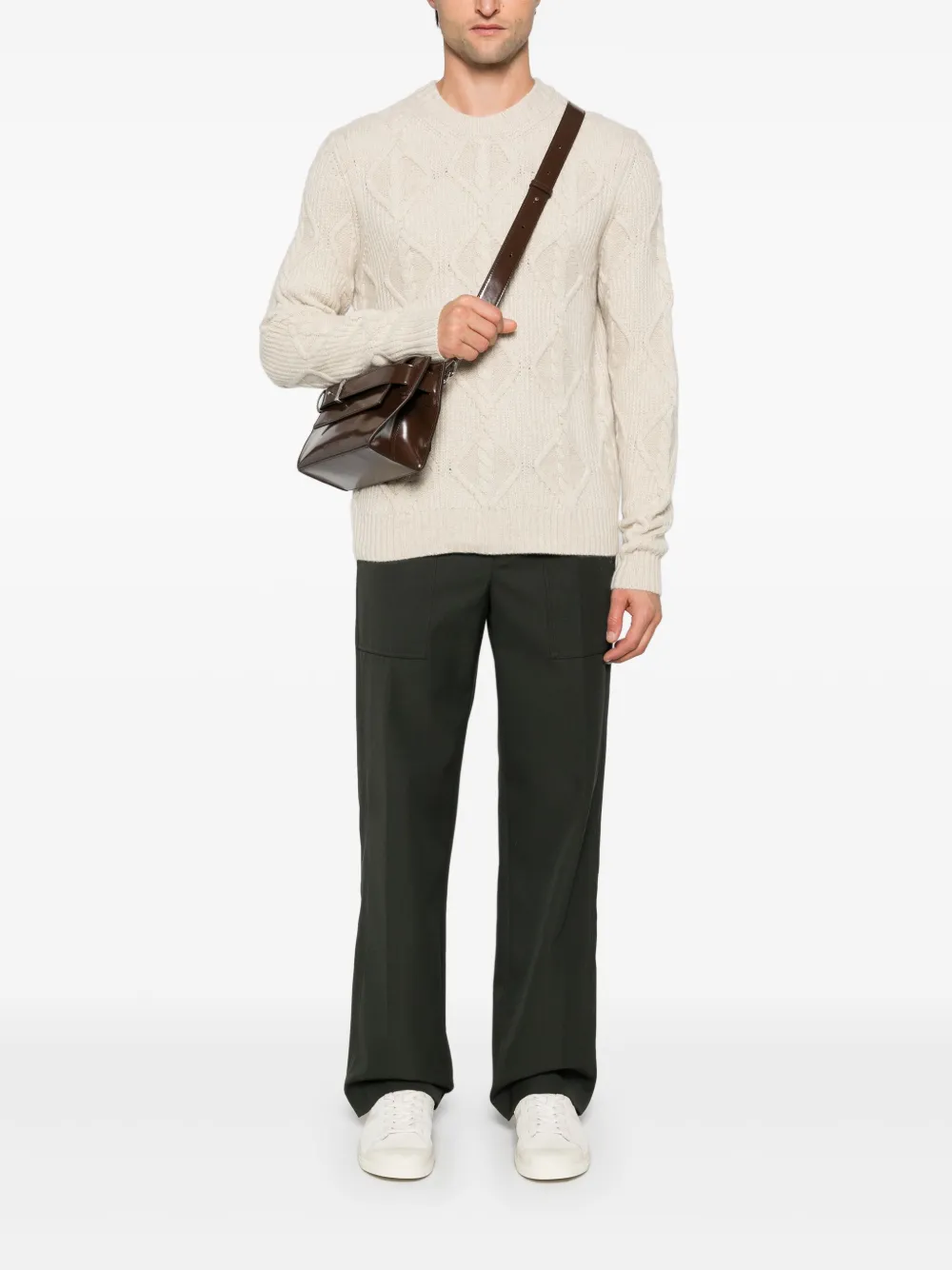 Eric Bompard Gebreide trui met ronde hals - Beige