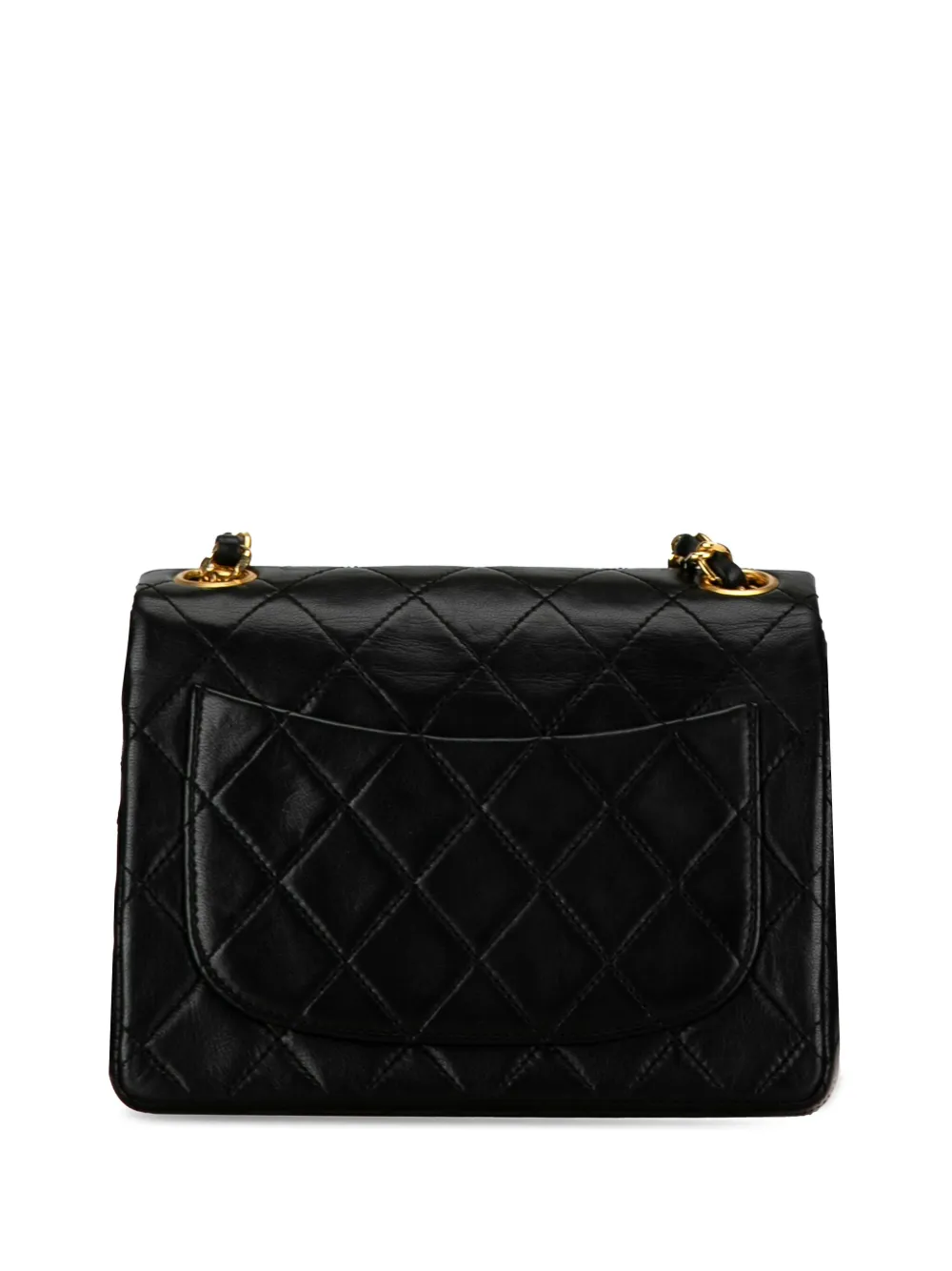 CHANEL Pre-Owned 1989-1991 Mini Square Classic Lambskin Single Flap crossbody bag - Zwart