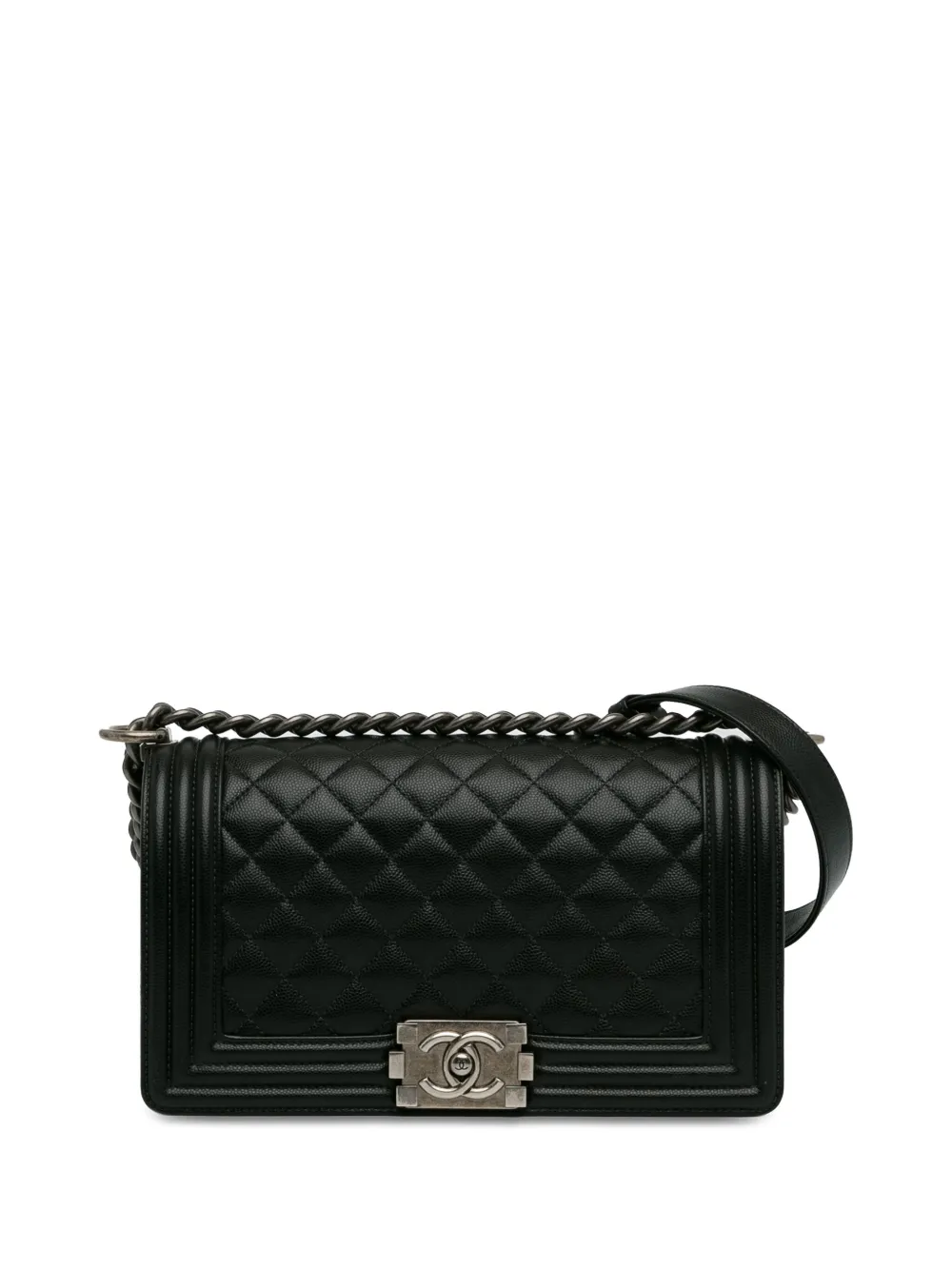 CHANEL Pre-Owned 2021-2024 Medium Caviar Boy Flap crossbody bag – Black