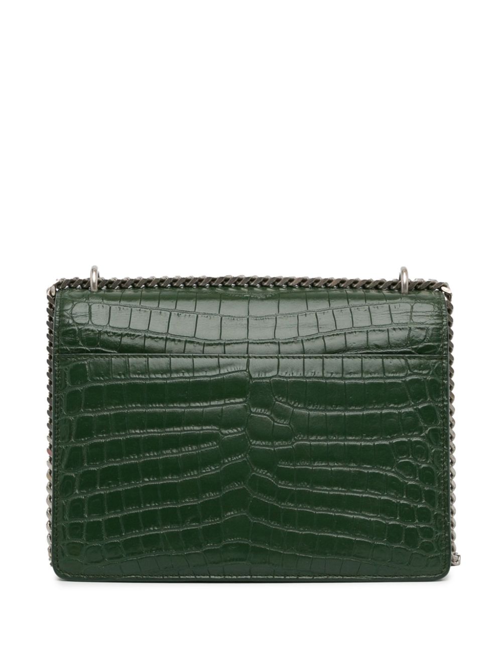 Saint Laurent Pre-Owned 2017 Medium Croc Embossed Sunset shoulder bag - Groen