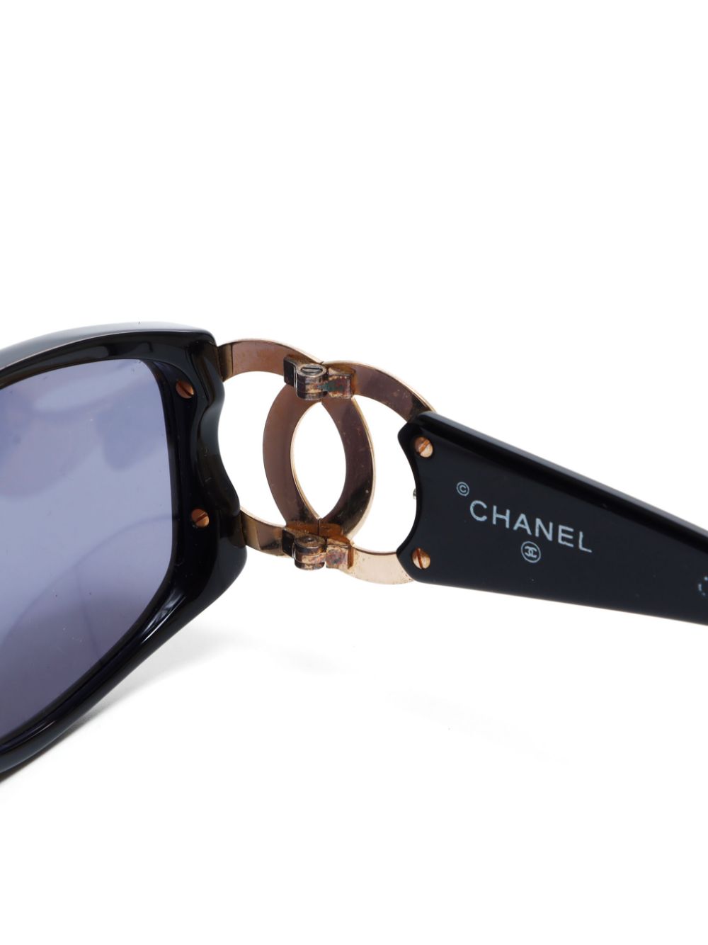 CHANEL 2000s CC-plaque rectangle-frame sunglasses Women