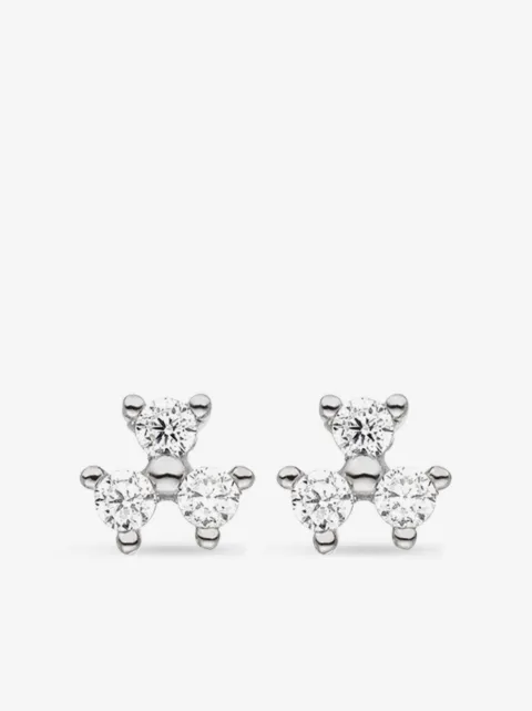 VEYNOU 14kt white gold Fleur diamond stud earrings