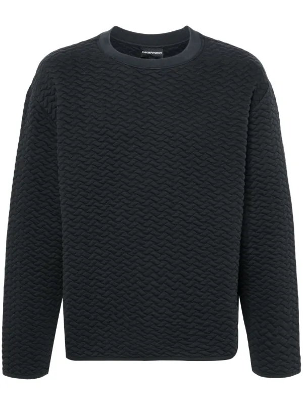 Emporio Armani Quilted Sweatshirt Blue FARFETCH AE