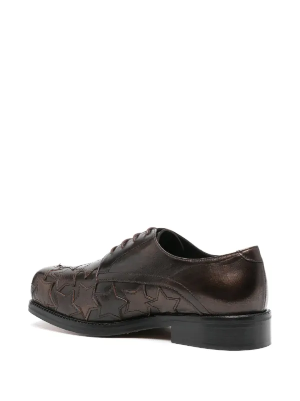 stefan cooke スクエア　ダービーシューズ Stefan Cooke Star square-toe Derby Shoes | Brown | FARFETCH