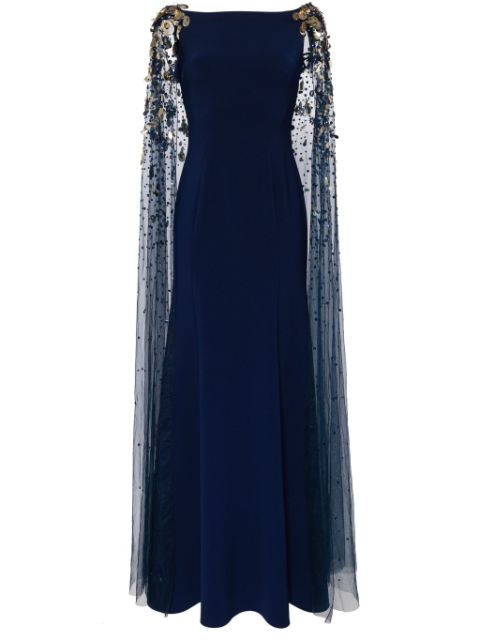 Jenny Packham Bittersweet beaded cape gown Women