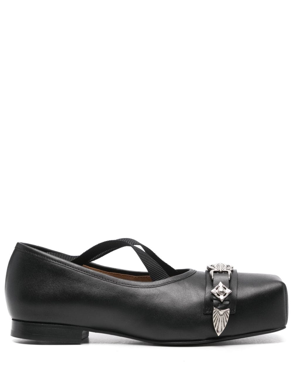 Toga Pulla metallic-detail ballet flats Black