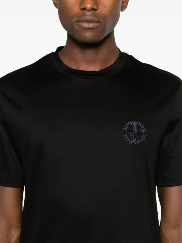 【新season】GIORGIOARMANI ロゴ刺繍 Tシャツ 黒 イタリア製 24374283_54422811_600.jpg
