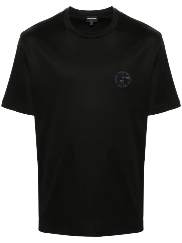 【新season】GIORGIOARMANI ロゴ刺繍 Tシャツ 黒 イタリア製 24374283_54422811_600.jpg