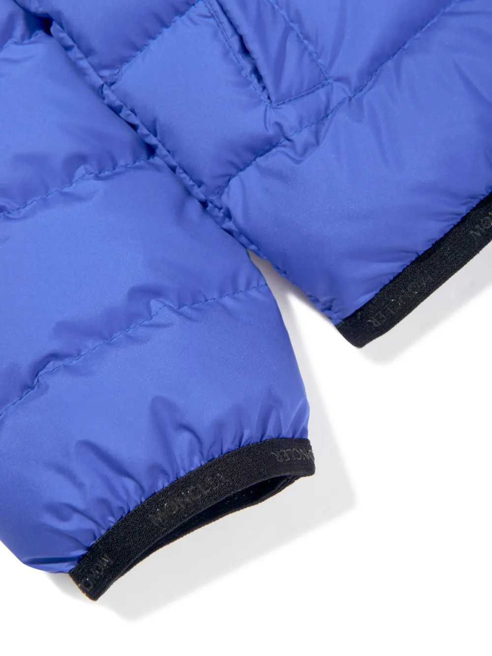 Moncler Enfant Gewatteerd jack met logopatch Blauw