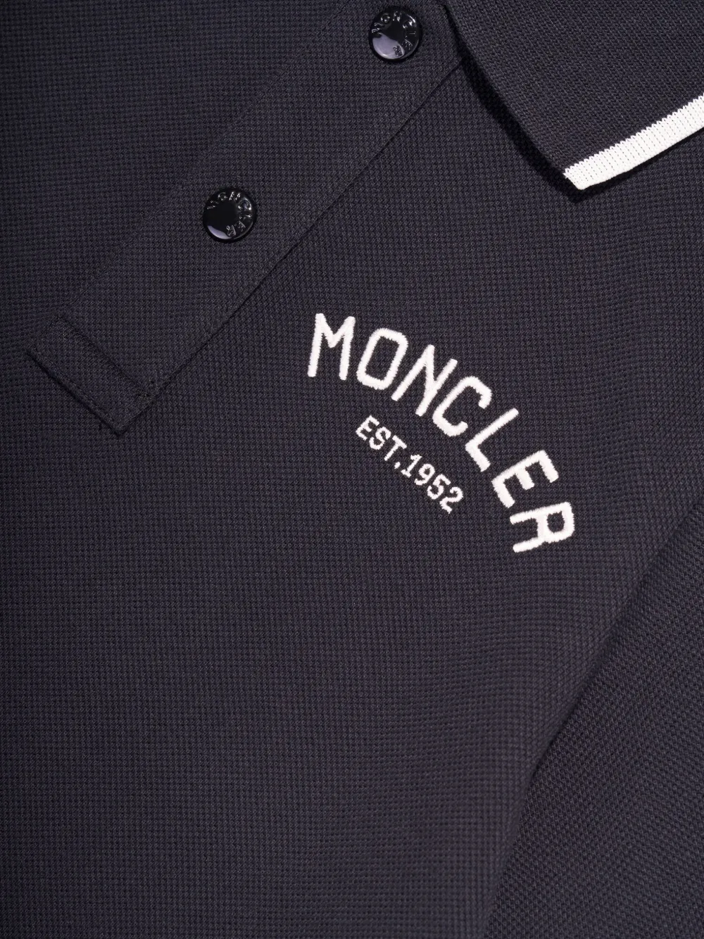 Moncler Enfant Poloshirt met logoprint Zwart