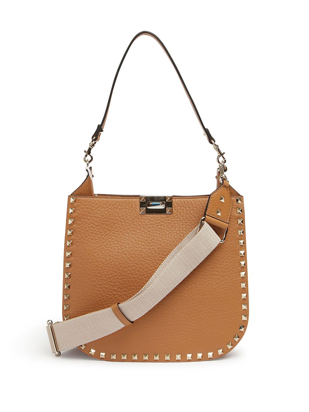 Valentino Garavani Rockstud leather shoulder bag - Bruin