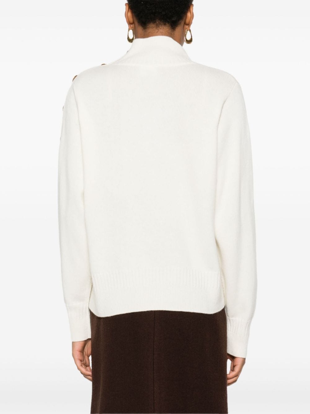 Shop Eric Bompard Guernsey-detail Turtleneck Sweater In White