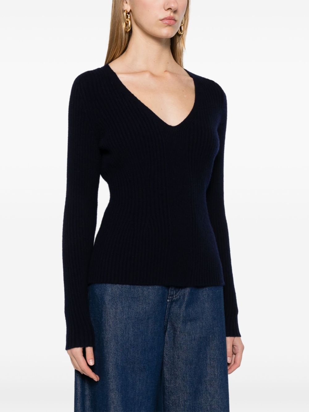 Shop Eric Bompard V-neck Sweater In Blue